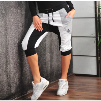 NDN - Dámske 3/4 pudlové kalhoty LEONA X116 (černo-šedé)