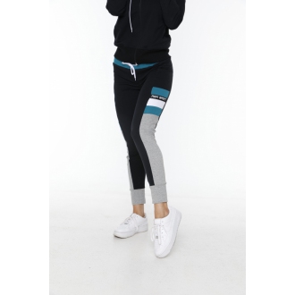 NDN - Sportovní kalhoty dámské BERILL X086 (černo-tyrkysová)