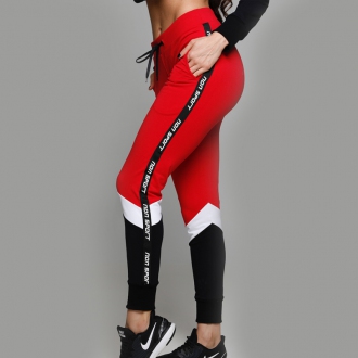 NDN - Dámske kalhoty NORKA X051 (červeno-černá)