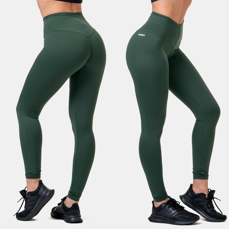 NEBBIA  Legíny High Waist Classic HERO 570 (dark green) 