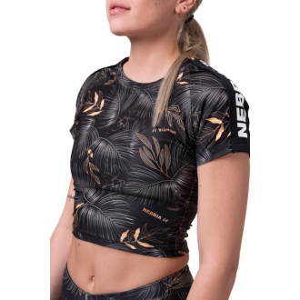 NEBBIA - Crop top Active Black 568 (volcanic black)