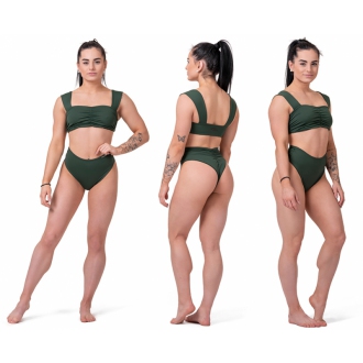 NEBBIA - Miami retro bikini - vrchní díl 553 (dark green)