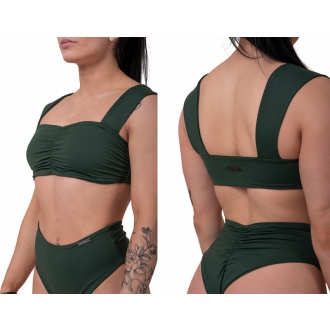 NEBBIA - Miami retro bikini - vrchní díl 553 (dark green)