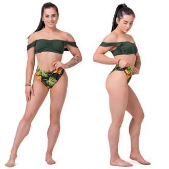 NEBBIA - Miami retro bikini - vrchní díl 553 (dark green)