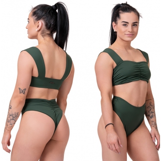 NEBBIA - Miami retro bikini - vrchní díl 553 (dark green)