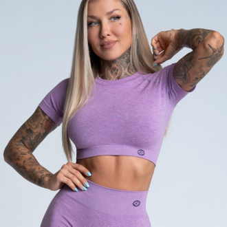 Gym Glamour - Crop Top s krátkým rukávem LILAC (SS21-GGCSLL)