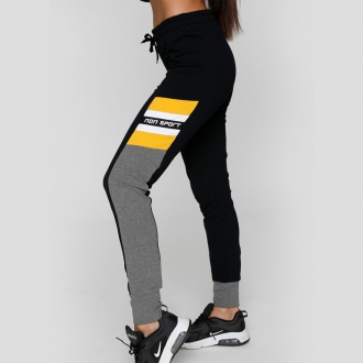 NDN - Sportovní kalhoty dámské BERILL X086 (černo-žlutá)
