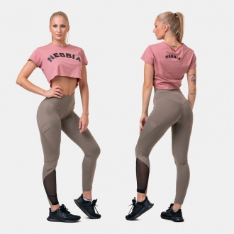 NEBBIA - Legíny High Waist Fit and Smart  572 (mocha)