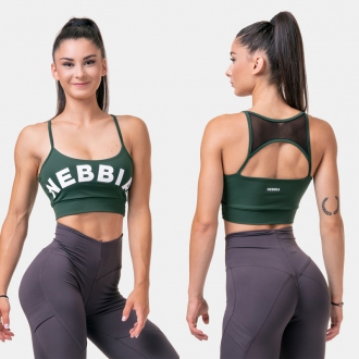 NEBBIA - Podprsenka na cvičení Classic HERO 579 (dark green)