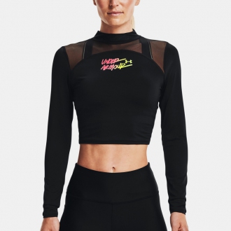 Under Armour - Výprodej crop top s dlouhým rukávem (černá) 1365760-001