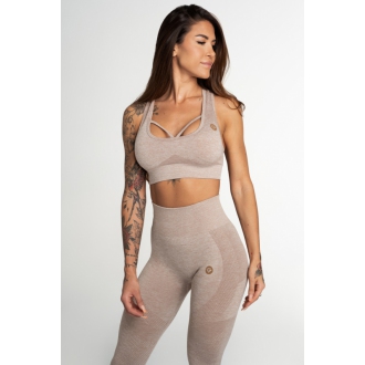 Gym Glamour - Bezešvá sportovní podprsenka FUSION BEIGE (SS21-GGPFBE/342)