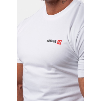 NEBBIA - Sportovní triko pánské Minimalist Logo 291 (white)