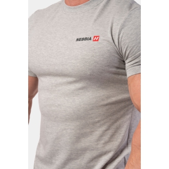 NEBBIA - Pánské sportovní tričko Minimalist Logo 291 (light grey)