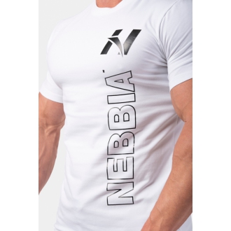 NEBBIA - Sportovní tričko pánské Vertical Logo 293 (white)