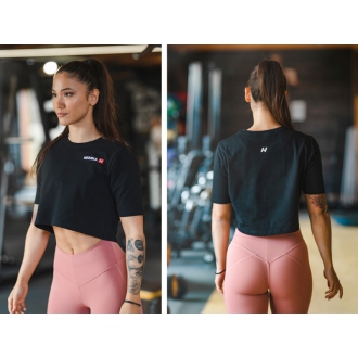 NEBBIA - Crop top na cvičení Minimalist Logo 600 (black)