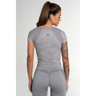 Gym Glamour - Dámské fitess tričko FUSION LIGHT GREY (SS21-GGTFLG/355)