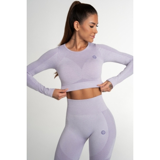 Gym Glamour - Crop top s dlouhým rukávem FUSION LAVENDER (SS21-GGCFL/351)