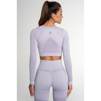 Gym Glamour - Crop top s dlouhým rukávem FUSION LAVENDER (SS21-GGCFL/351)