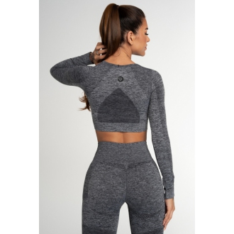 Gym Glamour - Sportovní crop top FUSION DARK GREY (SS21-GGCFDG/354)