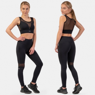 NEBBIA - Legíny s vysokým pasem SPORTY 404 (black)