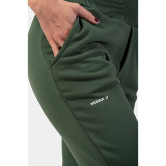 NEBBIA - Dámské tepláky s vysokým pasem 409 (dark green)