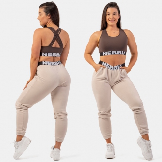 NEBBIA - Fitness podprsenka Cross Back 410 (brown)