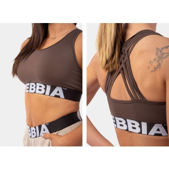 NEBBIA - Fitness podprsenka Cross Back 410 (brown)