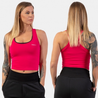 NEBBIA - Dámské fitness crop tílko 422 (pink)