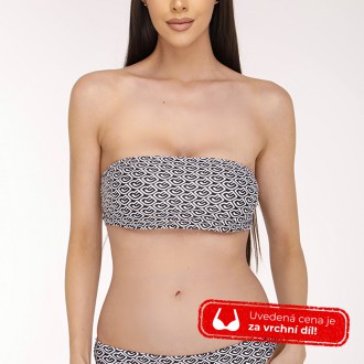 NDN - Bandeau bikini top HANA X147 (černo-bílá)
