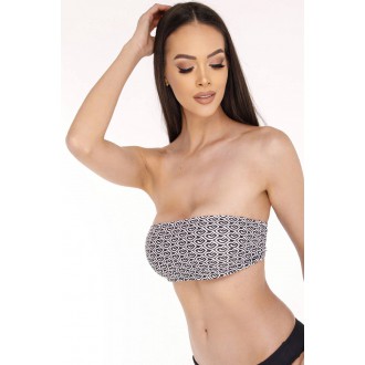 NDN - Bandeau bikini top HANA X147 (černo-bílá)