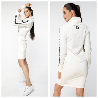 NDN - Sportovní mikinové šaty SANTAL X053 (krémová)