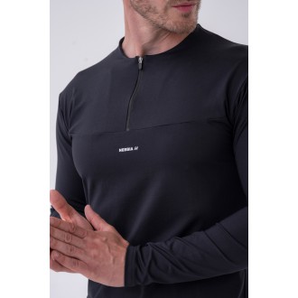 NEBBIA - Sportovní tričko s dlouhym rukávem pánské 329 (black)