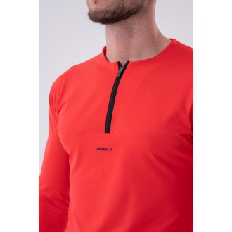NEBBIA - Fitness tričko s dlouhým rukávem pánské 329 (red)