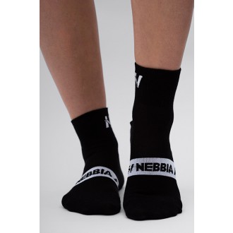 NEBBIA - Sportovní ponožky střední délka UNISEX 128 (black)