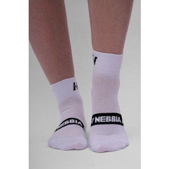 NEBBIA - Sportovní ponožky střední délka UNISEX 128 (white)