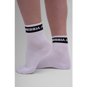 NEBBIA - Ponožky na sport střední délka UNISEX 129 (white)