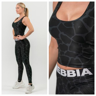 NEBBIA - Crop-top  Nature inspired 549 (black)