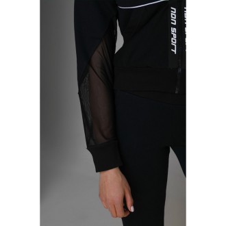 NDN - Sportovní mikina na zip se síťkou SONJA X158 (černá)