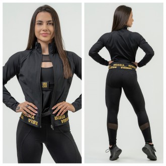 NEBBIA - Fitness mikina dámská 833 (black-gold)