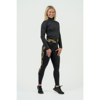 NEBBIA - Fitness mikina dámská 833 (black-gold)