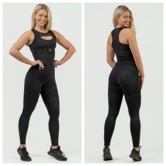 NEBBIA - Dámské fitness legíny se síťkou 838 (black)