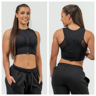 NEBBIA - Sportovní crop top s vysokou podporou 842 (black)