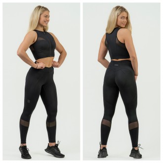 NEBBIA - Sportovní crop top s vysokou podporou 842 (black)