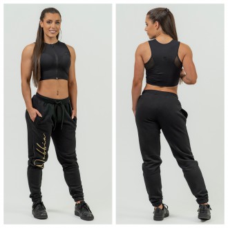 NEBBIA - Sportovní crop top s vysokou podporou 842 (black)