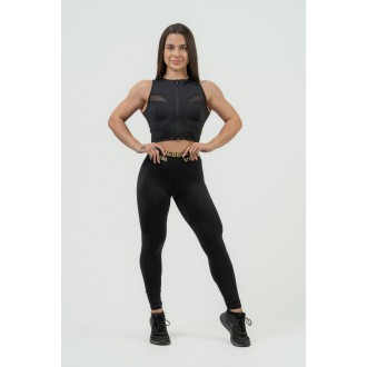 NEBBIA - Sportovní crop top s vysokou podporou 842 (black)