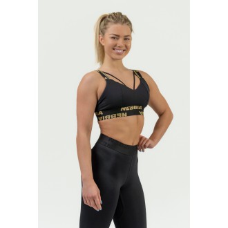 NEBBIA - Vyztužená sportovní podprsenka 844 (black-gold)