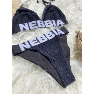 NEBBIA - Vrchní díl plavek z žebrovaného materiálu 761 (black)