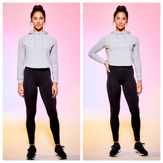 JUST COOL - Dámská crop mikina s kapucí JC054 (sports grey)