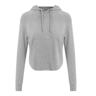 JUST COOL - Dámská crop mikina s kapucí JC054 (sports grey)