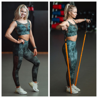 NEBBIA - EKO legíny se síťkou BREATHE 400 (camo green)